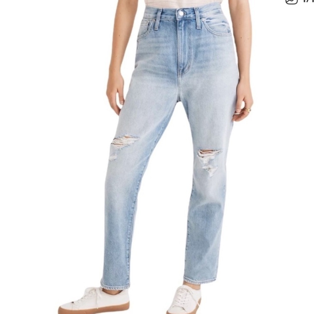 Madewell Women's a jean Size 28 High-Rise Slim Crop Boyjean Light Blue Straight